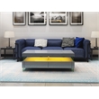Ria Modern Style Coffee Table Bult-in LED Made with Wood in Gray