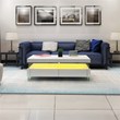 Ria Modern Style Coffee Table Bult-in LED Made with Wood in White