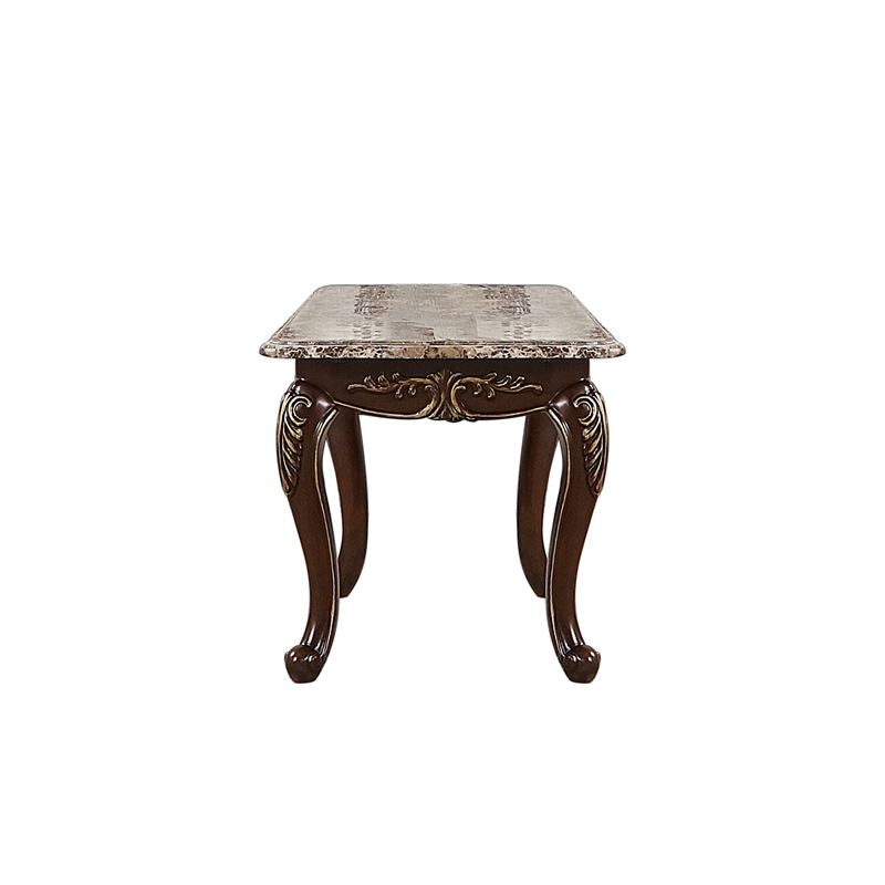 Gloria Traditional Style End Table made with Wood in Cherry Finish