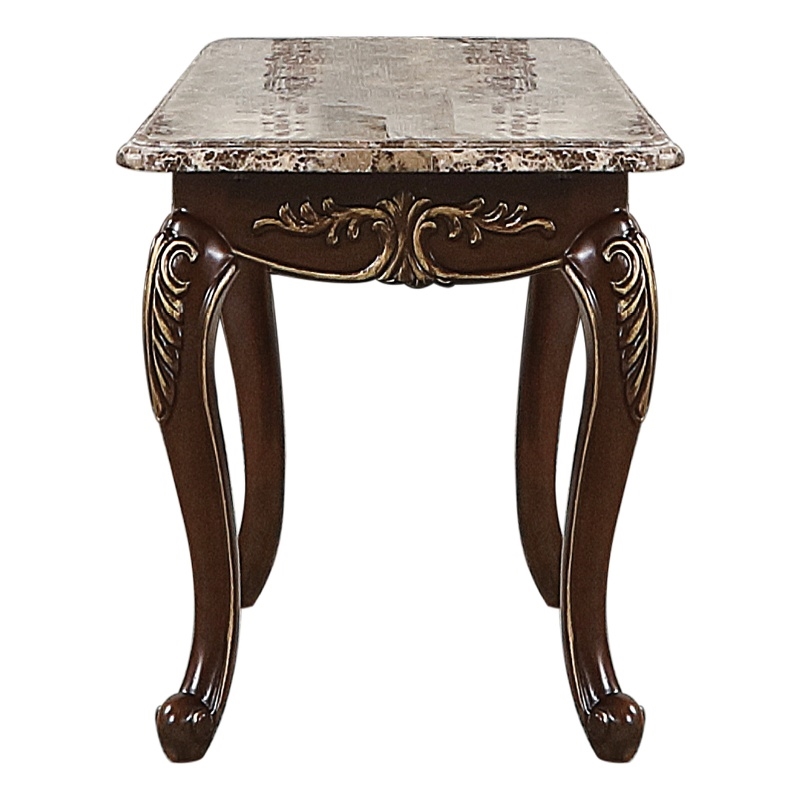 Gloria Traditional Style End Table made with Wood in Cherry Finish