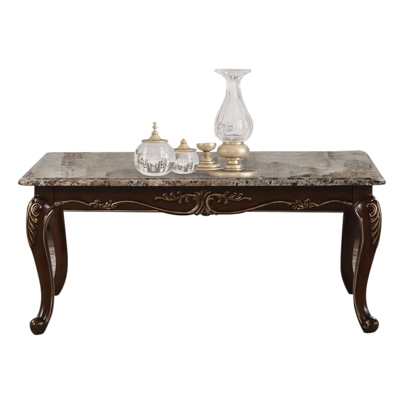 Gloria Traditional Style Coffee Table Made with Wood in Cherry Color