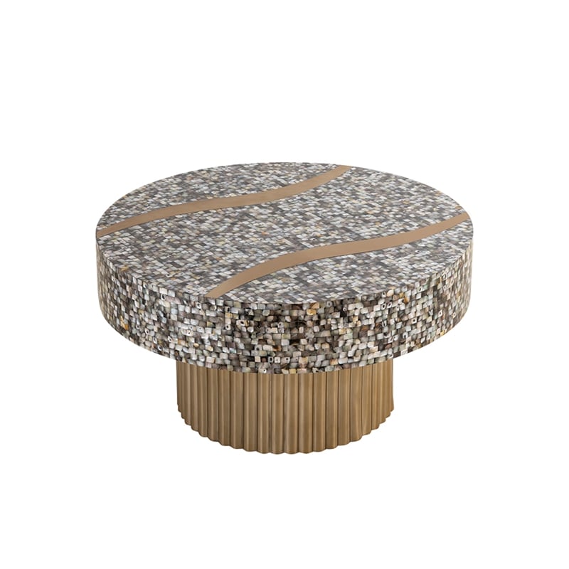 T 1207-32 Modern Style Coffee Table of Stainless Steel in Gold Color