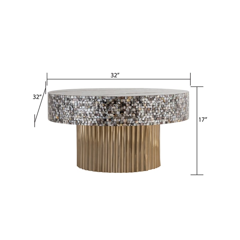 T 1207-32 Modern Style Coffee Table of Stainless Steel in Gold Color