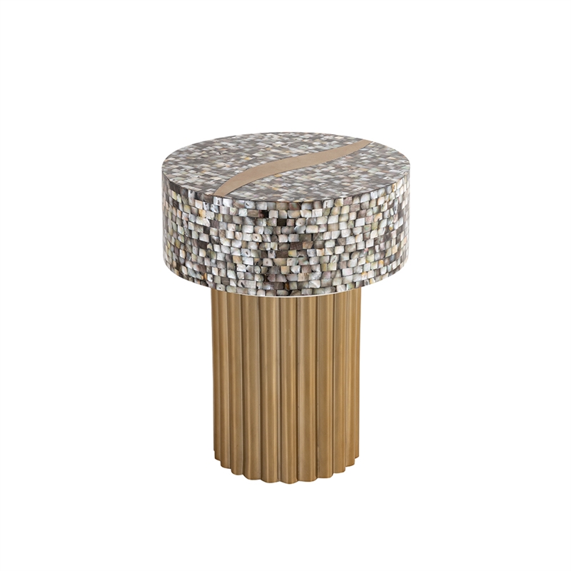 T 1207-16 Modern Style End Table of Stainless Steel in Gold Color