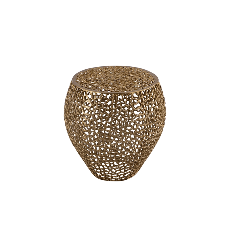 ET3403-18 Modern Style End Table made with Aluminium Casted in Gold Color