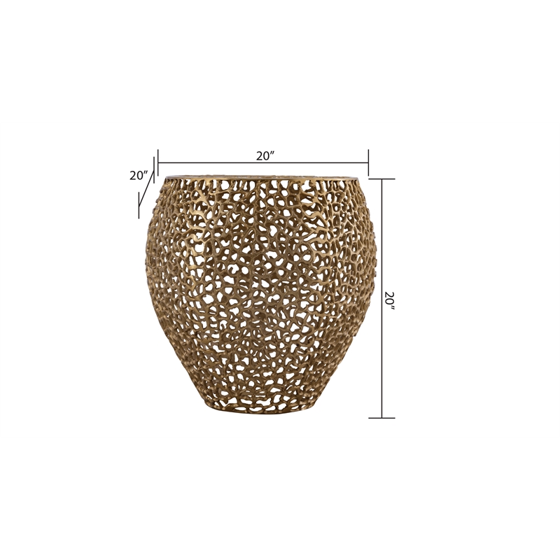 ET3403-18 Modern Style End Table made with Aluminium Casted in Gold Color
