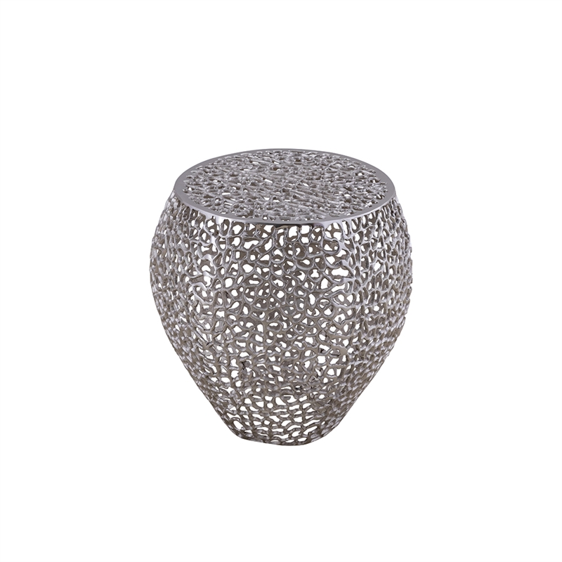 ET3403-18 Modern Style End Table made with Aluminium Casted in Silver Color