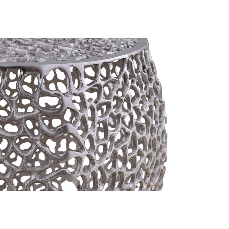 ET3403-18 Modern Style End Table made with Aluminium Casted in Silver Color