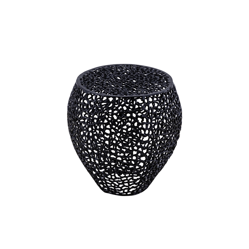 ET3403-18 Modern Style End Table made with Aluminium Casted in Black Color