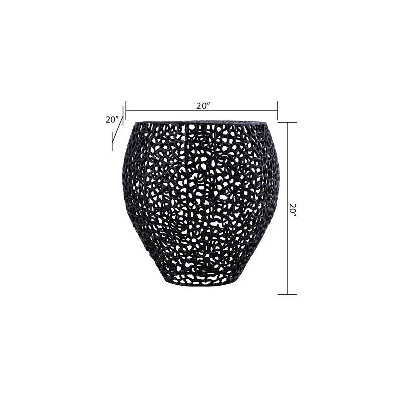 ET3403-18 Modern Style End Table made with Aluminium Casted in Black Color