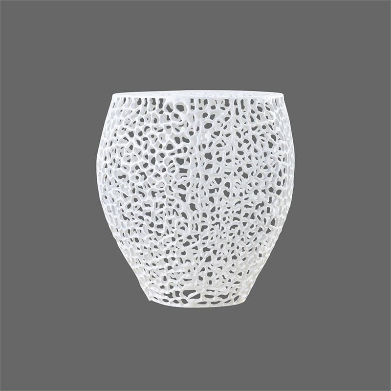 ET3403-18 Modern Style End Table made with Aluminium Casted in White Color
