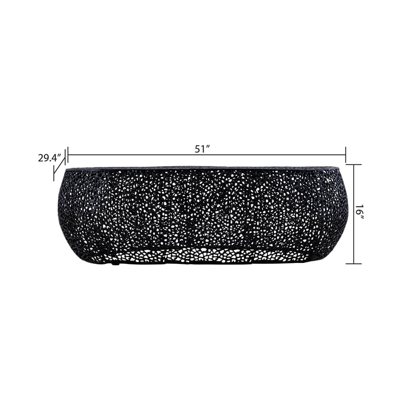CT3601-50 Oval Shape Coffee Table Made with Aluminum in Black Color
