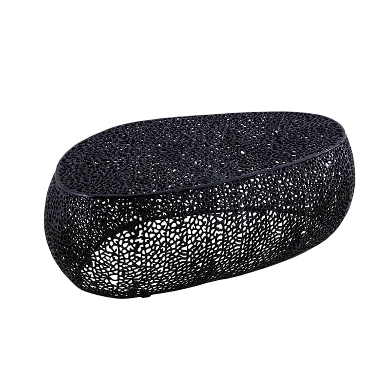 CT3601-50 Oval Shape Coffee Table Made with Aluminum in Black Color