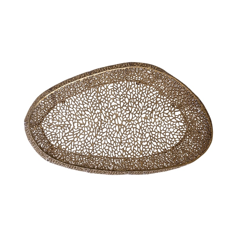 CT3601-50  Oval Shape Coffee Table Made with Aluminum in Gold Color