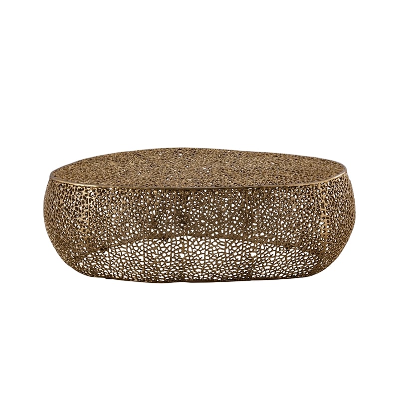 CT3601-50  Oval Shape Coffee Table Made with Aluminum in Gold Color