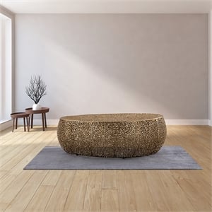 CT3601-50  Oval Shape Coffee Table Made with Aluminum in Gold Color