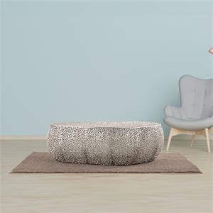 CT3601-50 Oval Shape Coffee Table Made with Aluminum in Silver Color