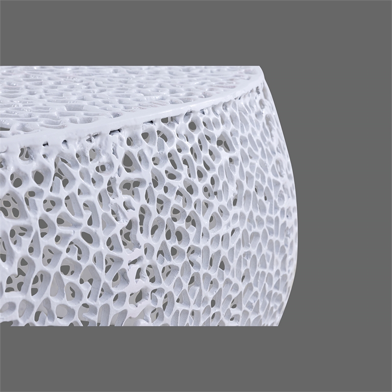 CT3601-50 Oval Shape Coffee Table Made with Aluminum in White Color