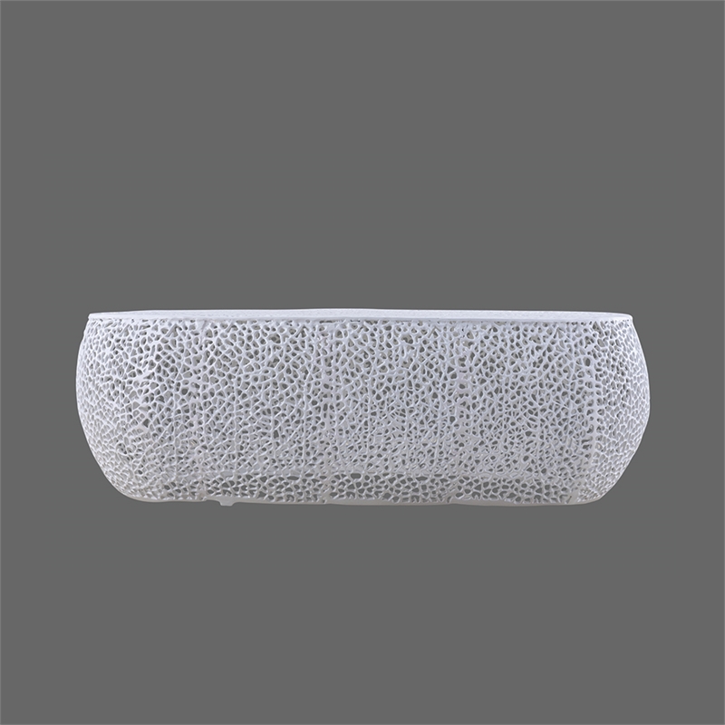 CT3601-50 Oval Shape Coffee Table Made with Aluminum in White Color