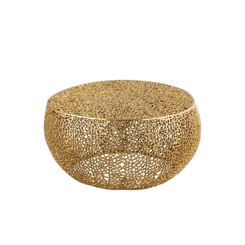 CT3502-32 Round Coffee Table Made with Aluminum in Gold Color