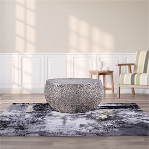 CT3502-32 Round Coffee Table Made with Aluminum in Silver Color