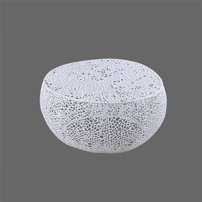 CT3502-32 in Round Coffee Table Made with Aluminum in White Color