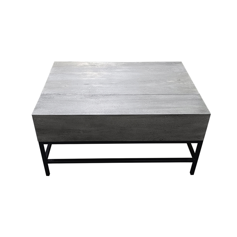T1105-05 Lift Top Storage Coffee Table with Natural Finish in Gray Color