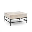 T1105-15 Lift Top Storage Coffee Table with Natural Finish in White Color
