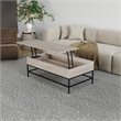 T1105-15 Lift Top Storage Coffee Table with Natural Finish in White Color
