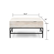 T1105-15 Lift Top Storage Coffee Table with Natural Finish in White Color