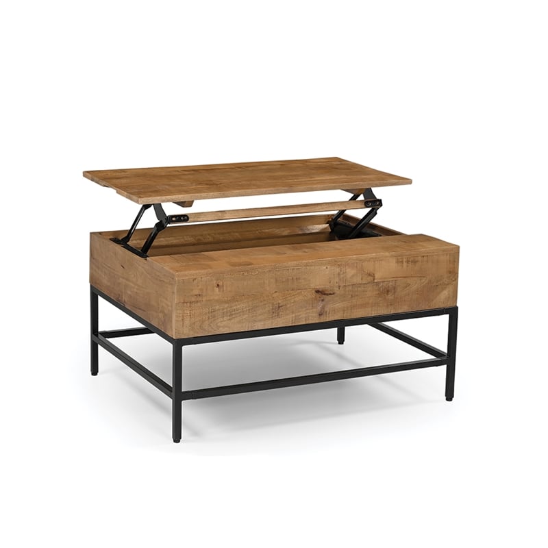 T1105-01 Lift Top Storage Coffee Table with Natural Finish in Natural Color