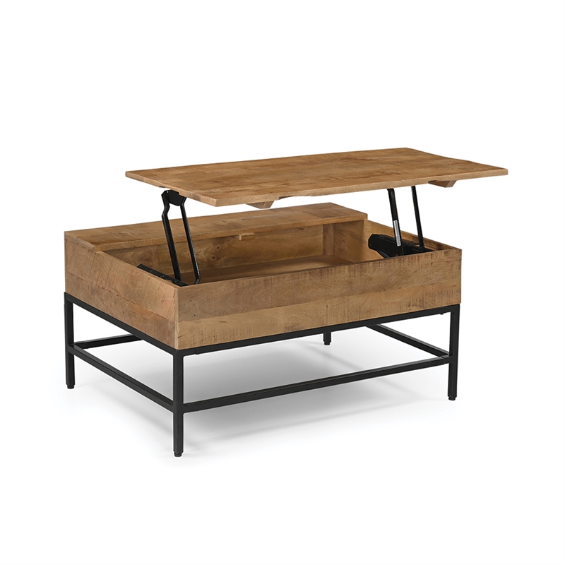 T1105-01 Lift Top Storage Coffee Table with Natural Finish in Natural Color