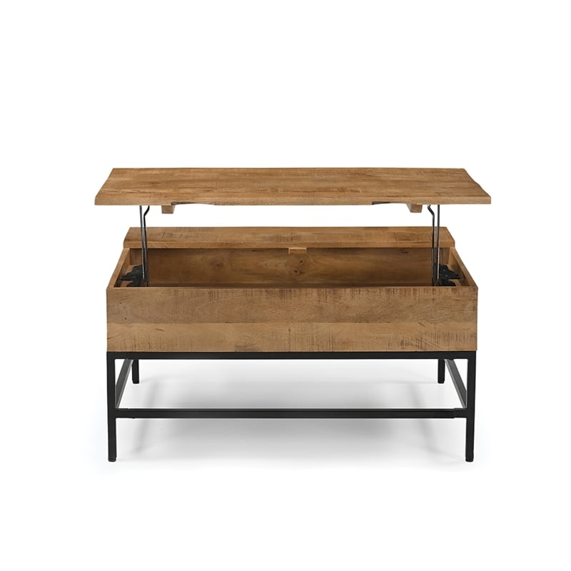 T1105-01 Lift Top Storage Coffee Table with Natural Finish in Natural Color