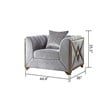 Valencia Modern Style 3 PC Living room Set Made with Wood in Silver Color