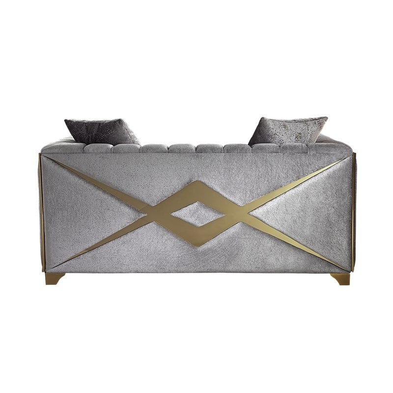 Valencia Modern Style 3 PC Living room Set Made with Wood in Silver Color