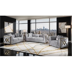valencia modern style 3 pc living room set made with wood