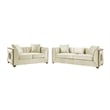 Valencia Modern Style Sofa in Gold Finish Made with Wood in Cream Color