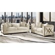 Valencia Modern Style Sofa in Gold Finish Made with Wood in Cream Color