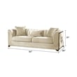 Valencia Modern Style Sofa in Gold Finish Made with Wood in Cream Color