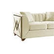 Valencia Modern Style Loveseat in Gold Finish Made with Wood in Cream Color