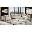 Valencia Modern Style Chair in Gold Finish Made with Wood in Cream Color