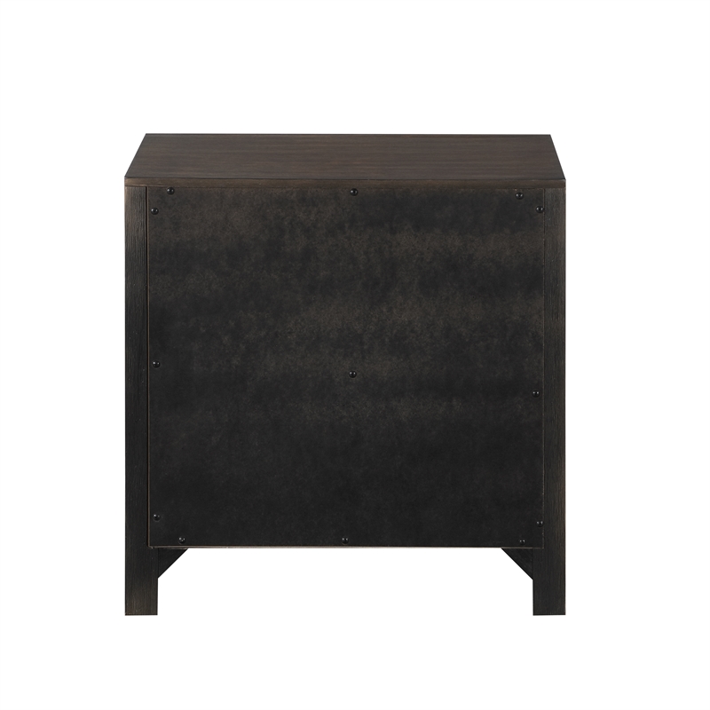 Modern Style 2-Drawer Nightstand Made with Wood in Walnut Color