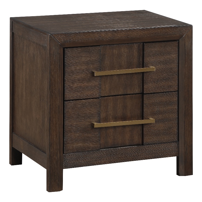 Modern Style 2-Drawer Nightstand Made with Wood in Walnut Color