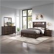 4 PC King Modern Bedroom Set made with Wood in Walnut color