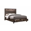 4 PC King Modern Bedroom Set made with Wood in Walnut color