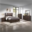 5PC King Modern Bedroom Set made with Wood in Walnut color