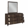 5PC King Modern Bedroom Set made with Wood in Walnut color