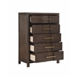 5 PC Full Modern Bedroom Set made with Wood in Walnut color