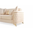 Luna Sofa Finished in Velvet Fabric made with wood in Ivory Color