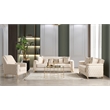 Luna Chair Finished in Velvet Fabric made with wood in Ivory Color
